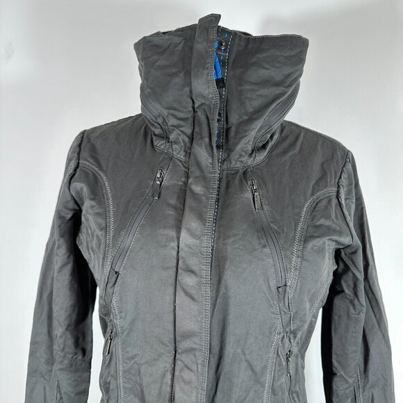 Kuhl Women's Sz XS Projekt Jacket Full Zip Hooded Dynawax Water Resistant Gray - Picture 4 of 14